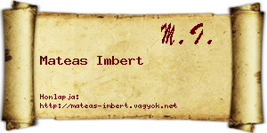Mateas Imbert névjegykártya